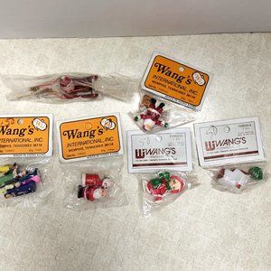 Vintage Wang's Christmas Mini Figures Lot Made in Hong Kong